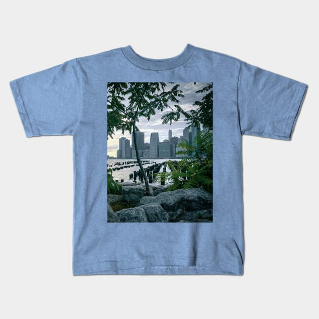 Manhattan Skyline New York City Kids T-Shirt by eleonoraingrid